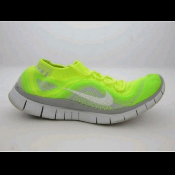 Nike Free 5.0 Flyknit Volt Hi-Viz Mens sz 8 womens 9.5 running shoes 615805-713 - Picture 4 of 8